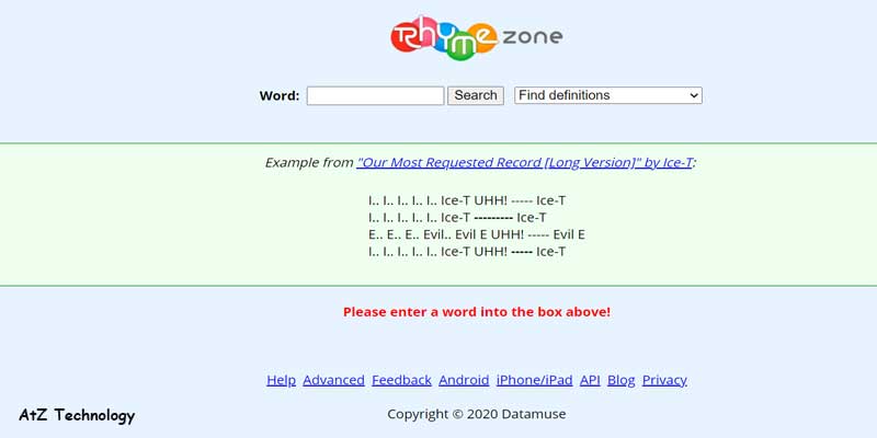Rhymezone | Copywriting Tools