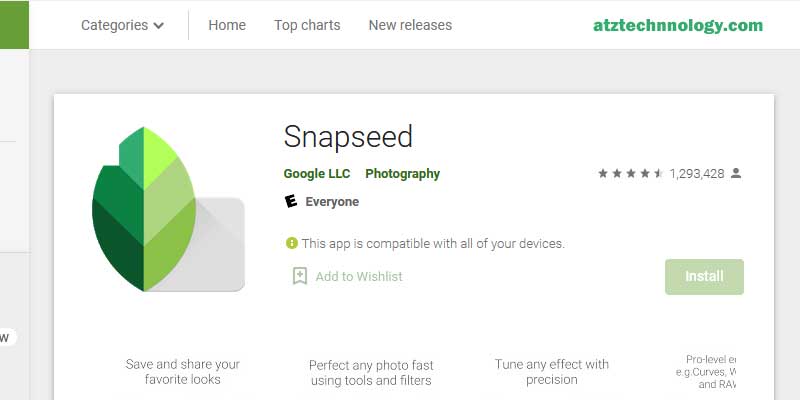 Snapseed - Best Photo Editing Softwares 2021