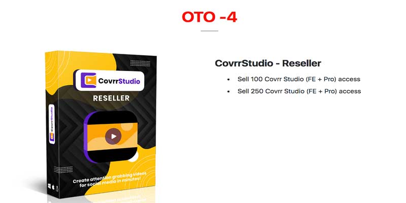 CovrrStudio Review  OTO - 4 Price