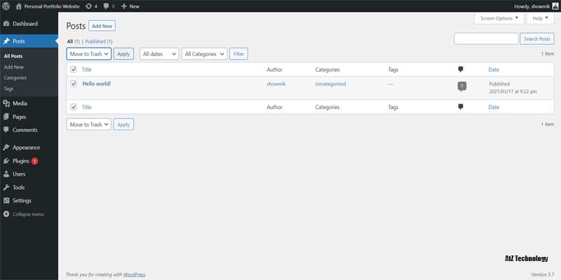Getting Familiar with WordPress Dashboard & Clean-Up