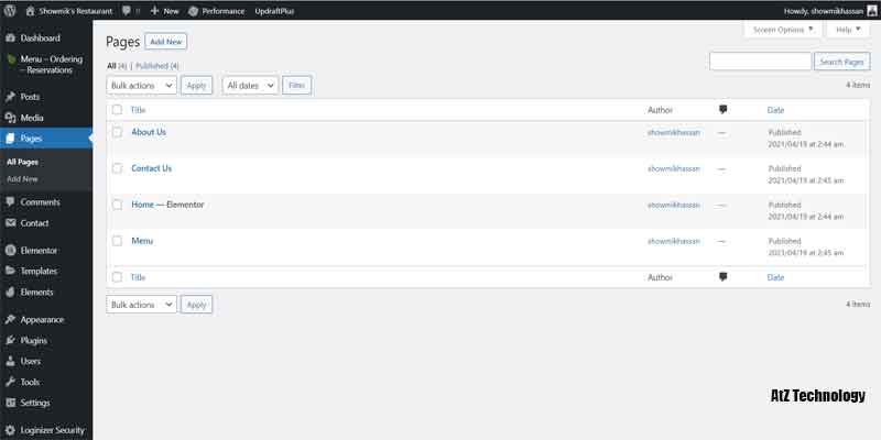 Create Pages on WordPress